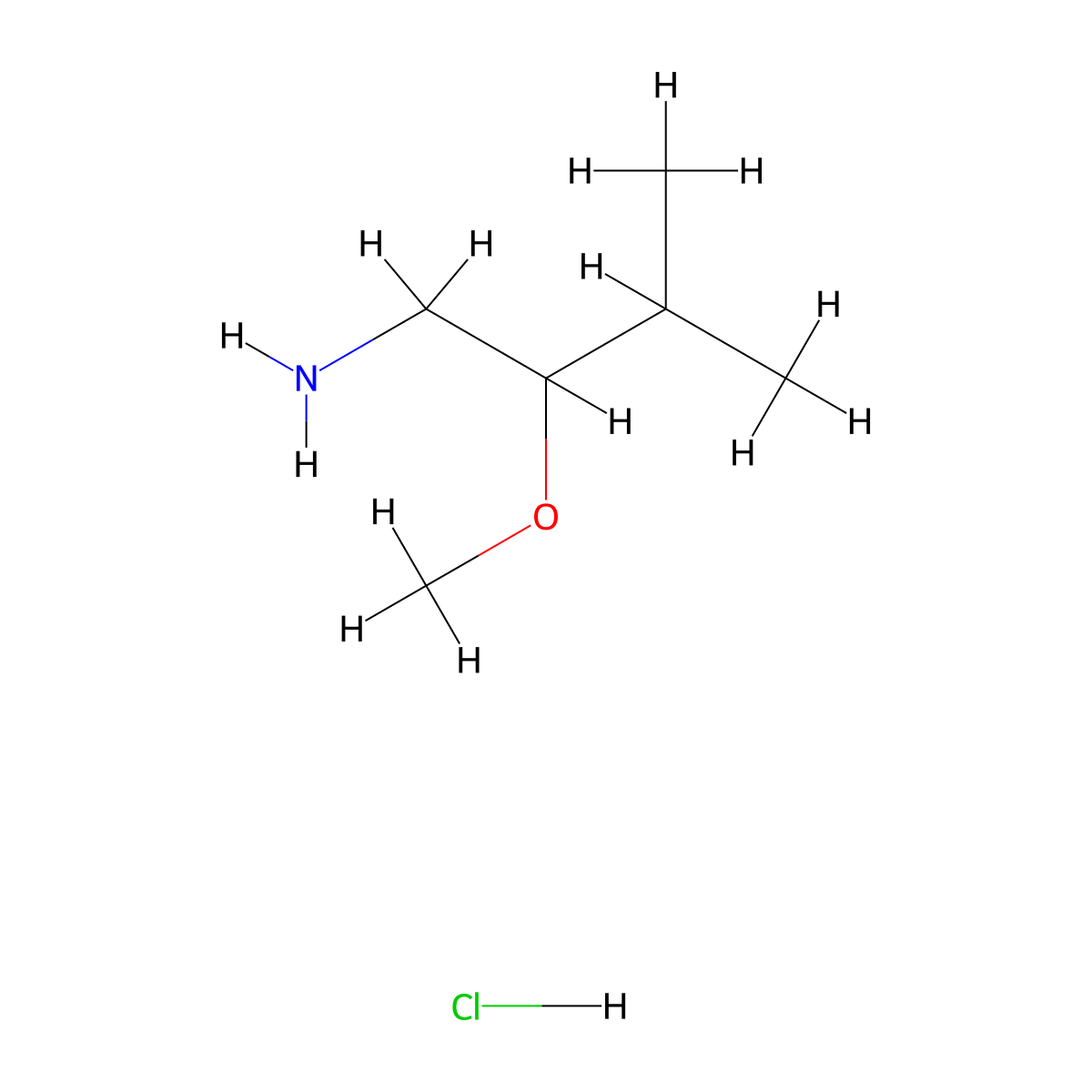 2-Methoxy-3-methylbutan-1-amine hydrochloride molecular structure, CAS 2287279-44-9