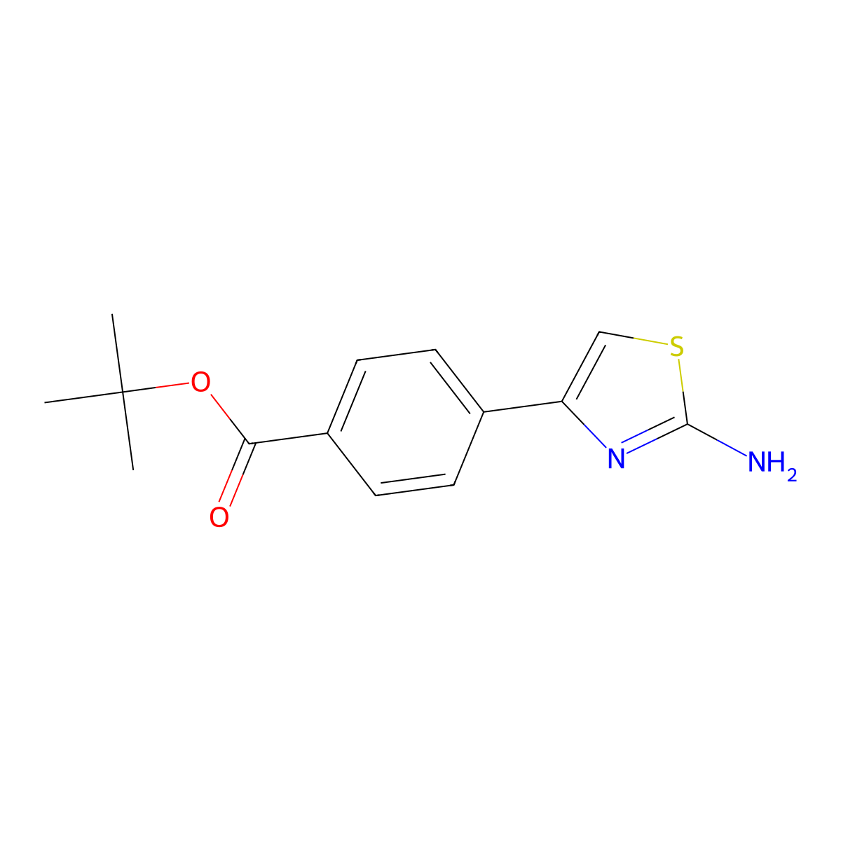 Tert-butyl 4-(2-amino-1,3-thiazol-4-yl)benzoate molecular structure, CAS 2287279-50-7
