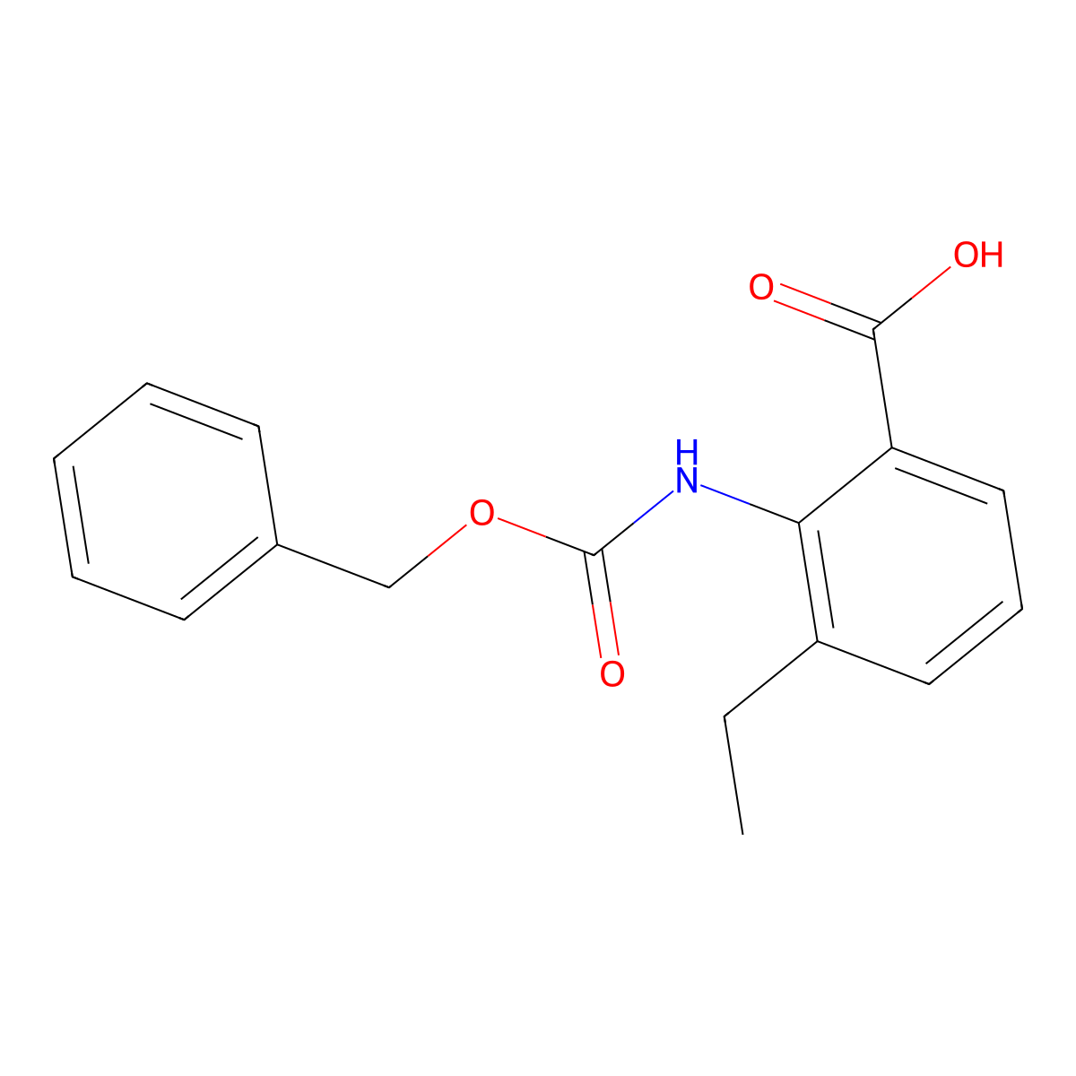 2-{[(Benzyloxy)carbonyl]amino}-3-ethylbenzoic acid molecular structure, CAS 2287279-60-9