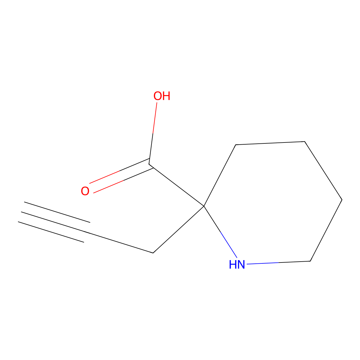 2-(Prop-2-yn-1-yl)piperidine-2-carboxylic acid molecular structure, CAS 2287279-74-5