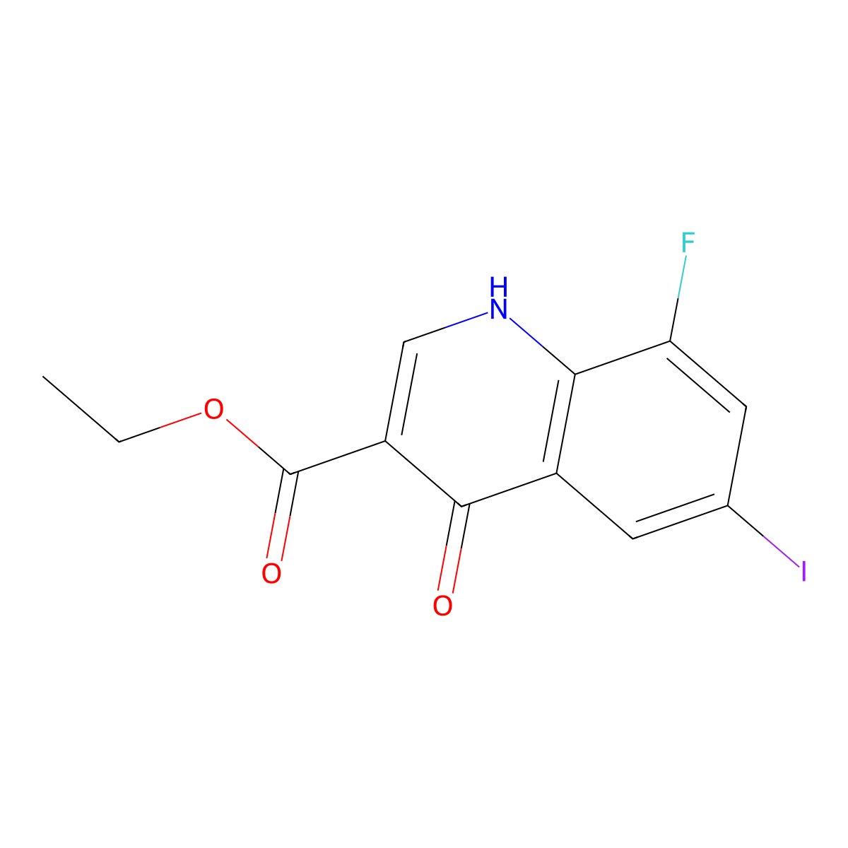 Ethyl 8-fluoro-4-hydroxy-6-iodoquinoline-3-carboxylate molecular structure, CAS 228728-08-3