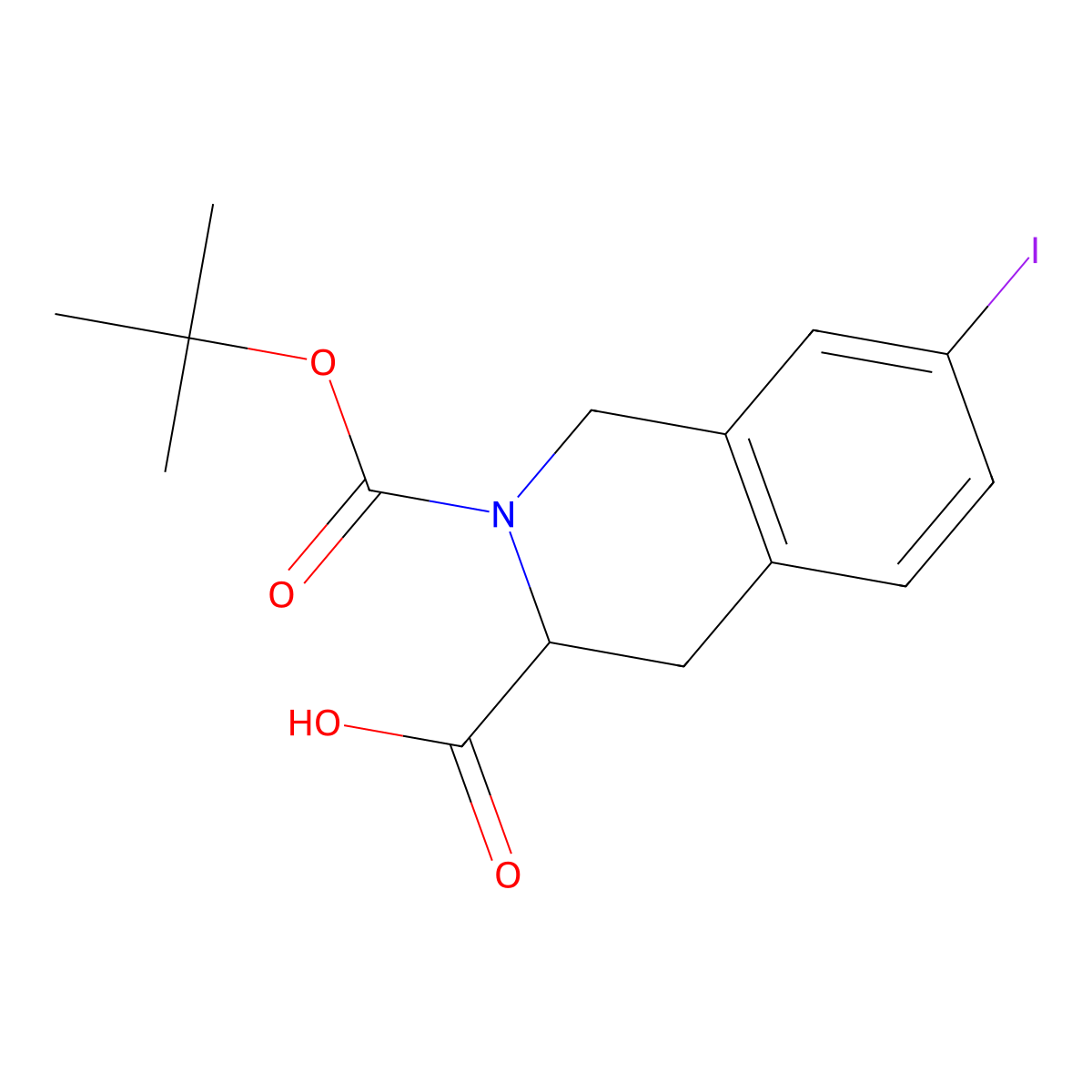 2-(1,1-Dimethylethyl) 3,4-dihydro-7-iodo-2,3(1H)-isoquinolinedicarboxylate molecular structure, CAS 228728-16-3