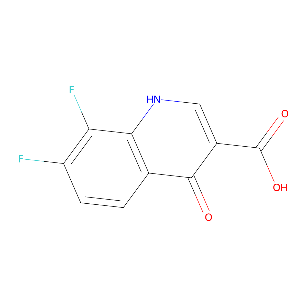 7,8-Difluoro-4-hydroxyquinoline-3-carboxylic acid molecular structure, CAS 228728-17-4