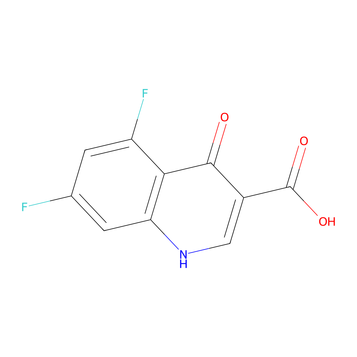 5,7-Difluoro-4-hydroxyquinoline-3-carboxylic acid molecular structure, CAS 228728-18-5