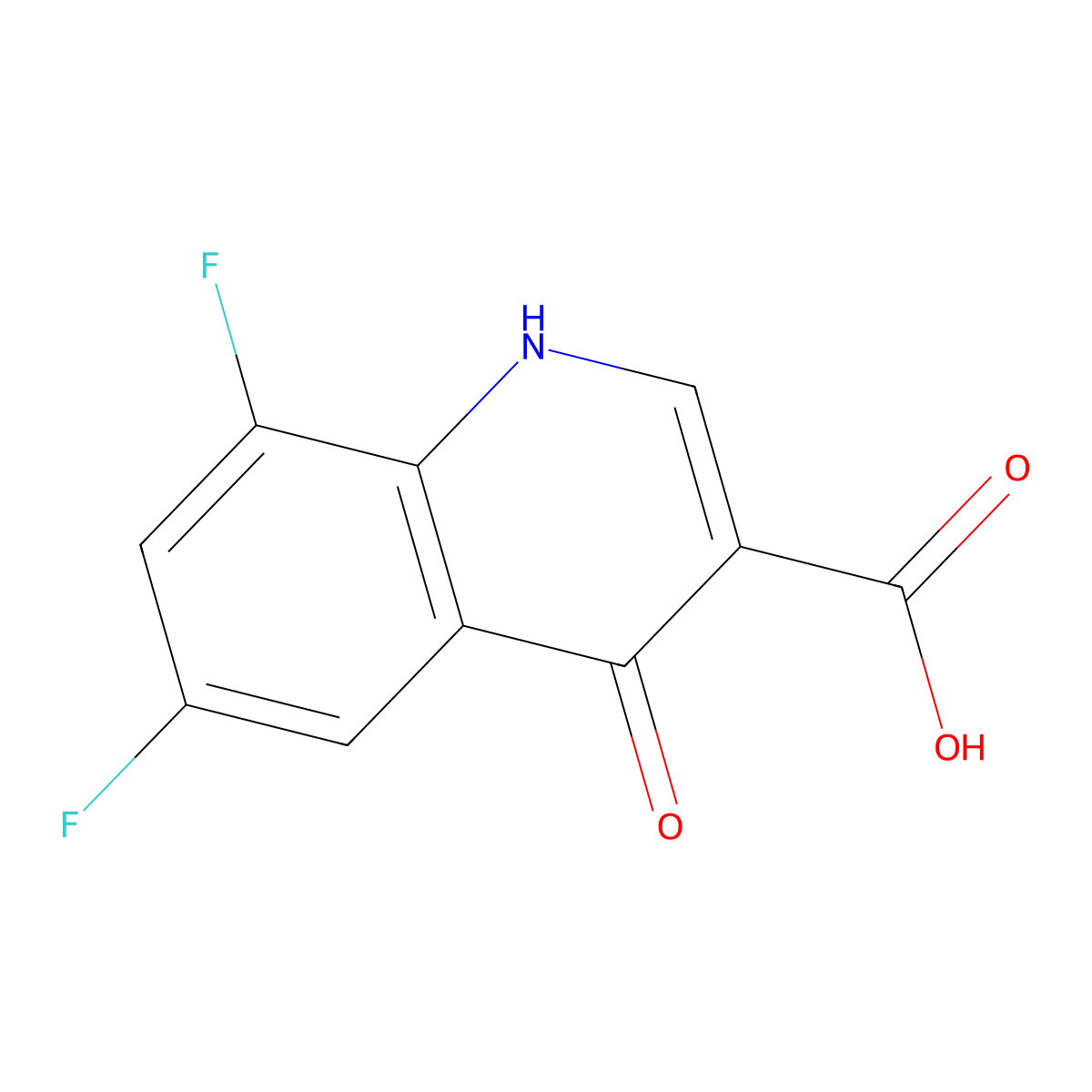 6,8-Difluoro-4-hydroxy-3-quinolinecarboxylic acid molecular structure, CAS 228728-19-6