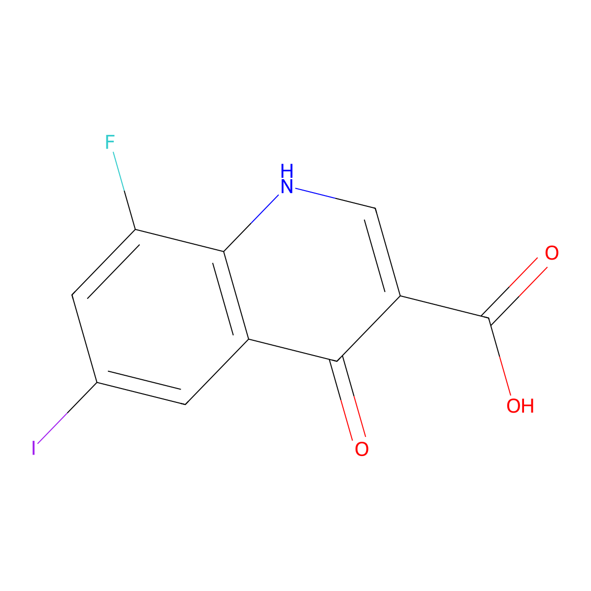 8-Fluoro-4-hydroxy-6-iodoquinoline-3-carboxylic acid molecular structure, CAS 228728-29-8