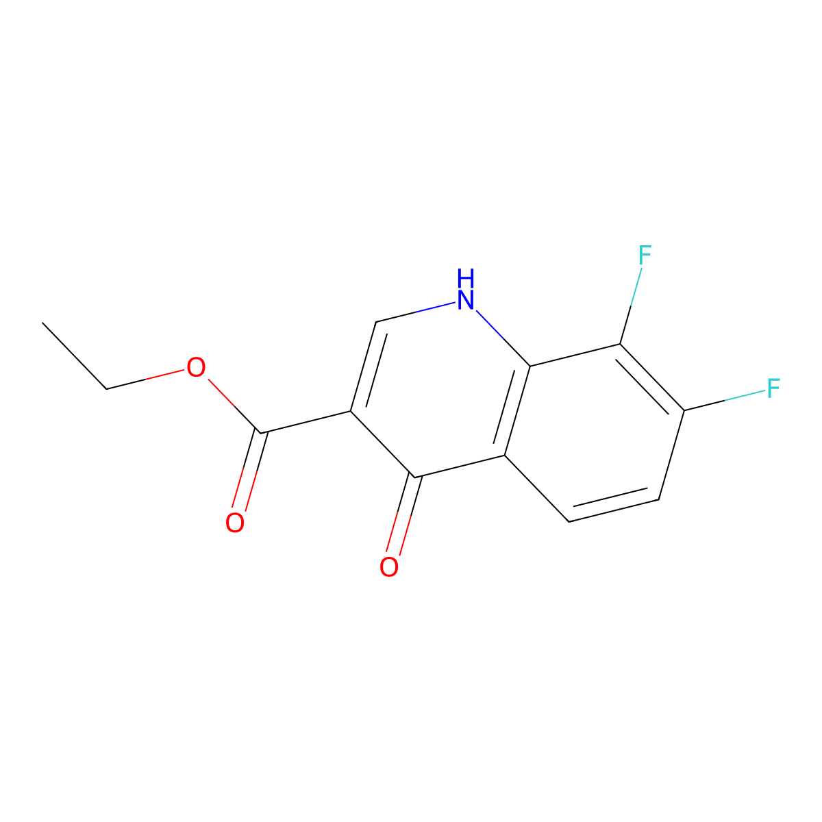 Ethyl 7,8-difluoro-4-oxo-1,4-dihydroquinoline-3-carboxylate molecular structure, CAS 228728-81-2
