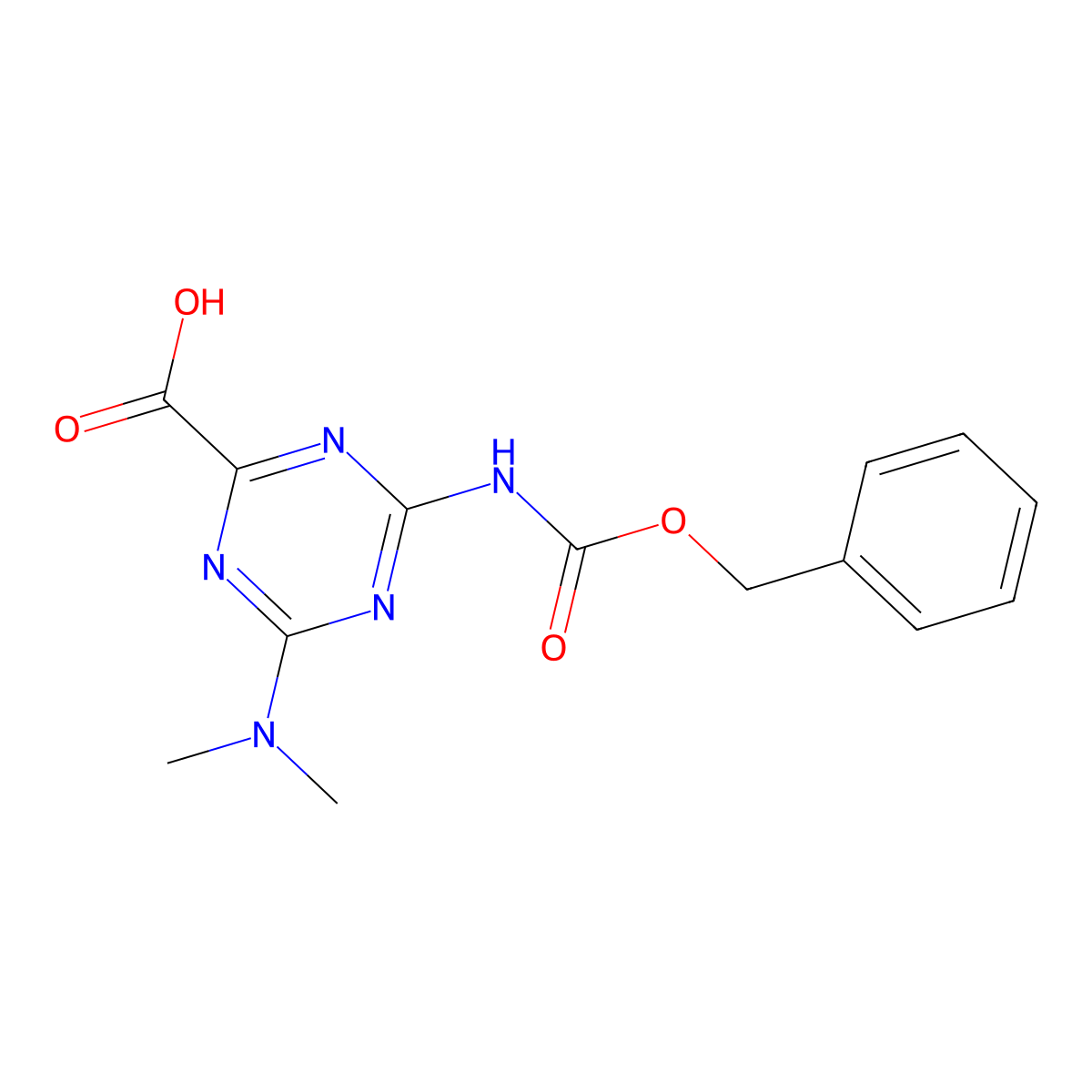 4-{[(Benzyloxy)carbonyl]amino}-6-(dimethylamino)-1,3,5-triazine-2-carboxylic acid molecular structure, CAS 2287280-19-5