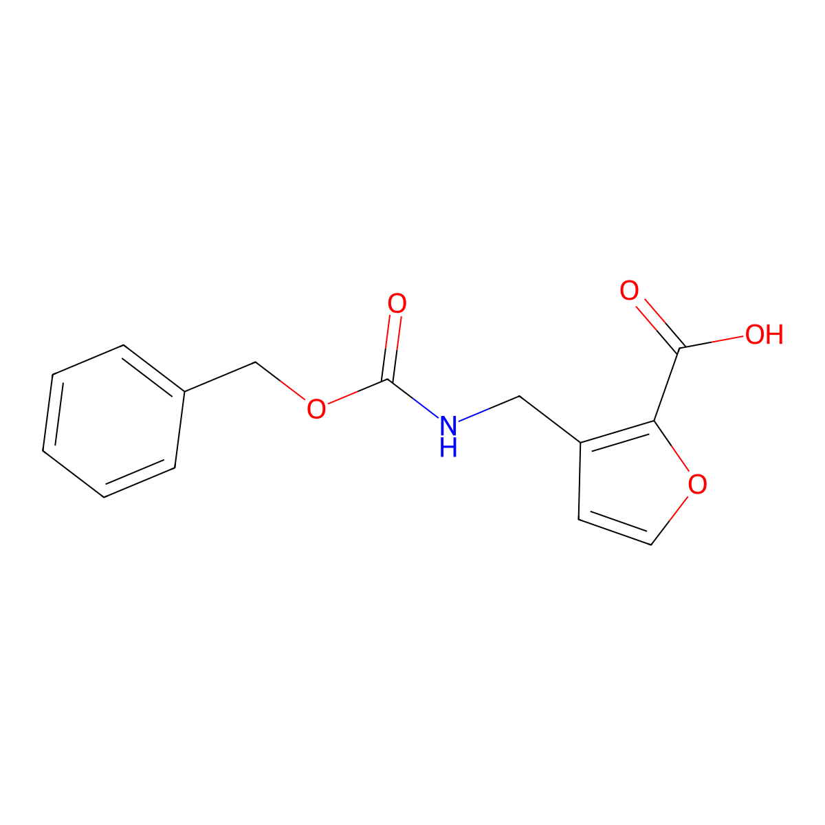 3-({[(Benzyloxy)carbonyl]amino}methyl)furan-2-carboxylic acid molecular structure, CAS 2287280-21-9