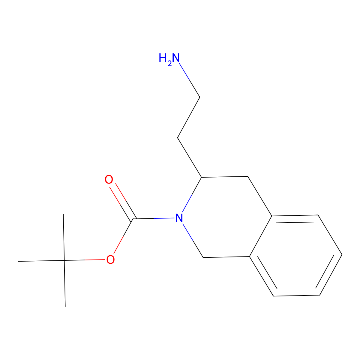 Tert-butyl 3-(2-aminoethyl)-1,2,3,4-tetrahydroisoquinoline-2-carboxylate molecular structure, CAS 2287280-42-4