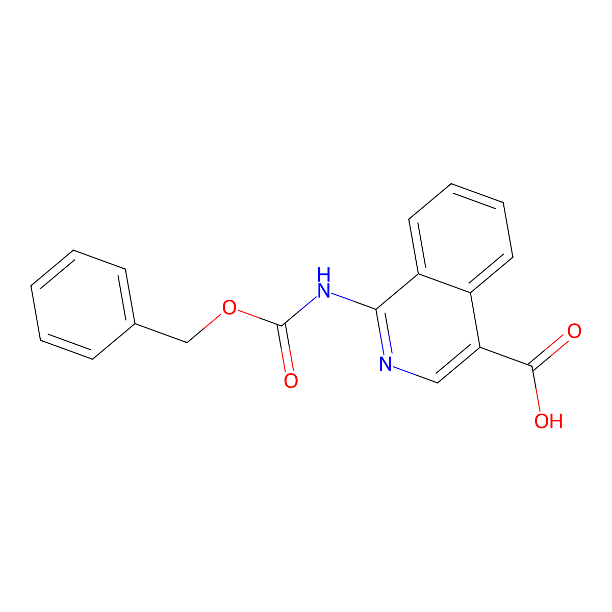 1-{[(Benzyloxy)carbonyl]amino}isoquinoline-4-carboxylic acid molecular structure, CAS 2287280-53-7
