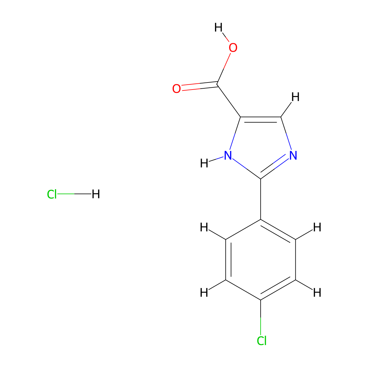 2-(4-chlorophenyl)-1H-imidazole-4-carboxylic acid hydrochloride molecular structure, CAS 2287280-58-2