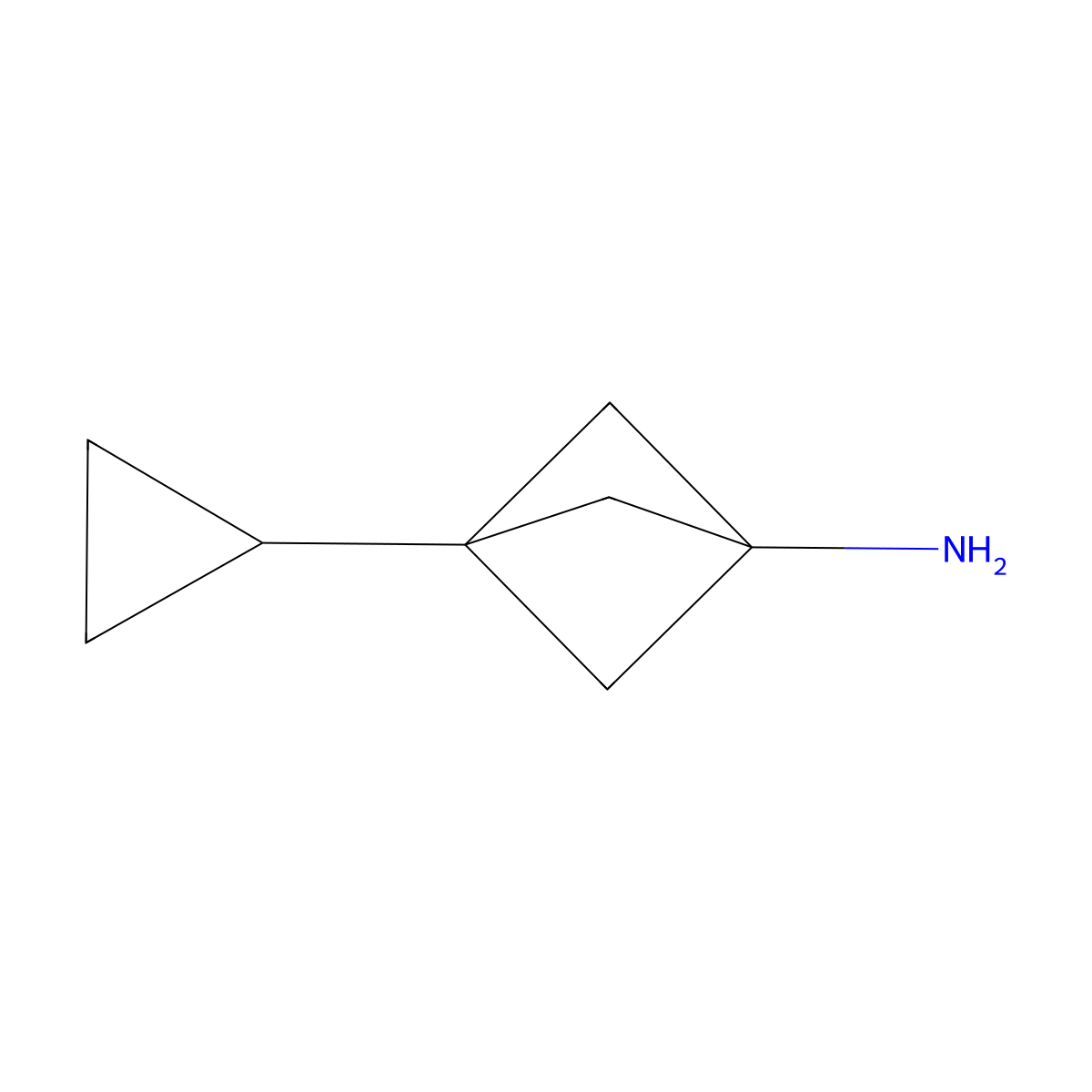 3-Cyclopropylbicyclo[1.1.1]pentan-1-amine molecular structure, CAS 2287280-59-3