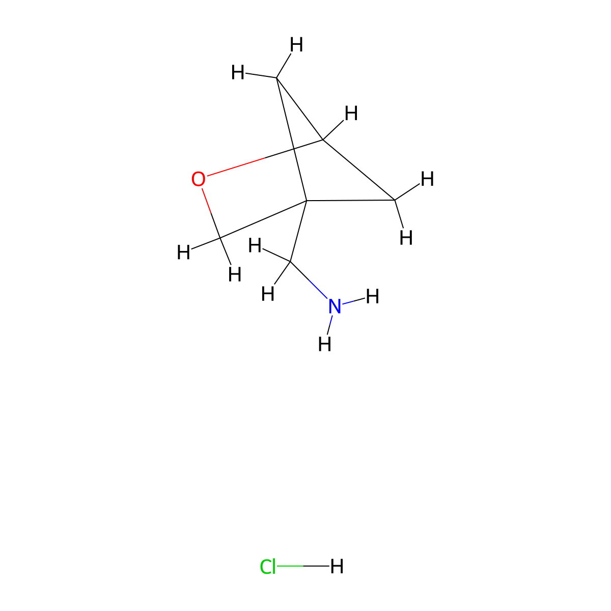 (2-Oxabicyclo(2.1.1)hexan-4-yl)methanamine hydrochloride molecular structure, CAS 2287280-60-6