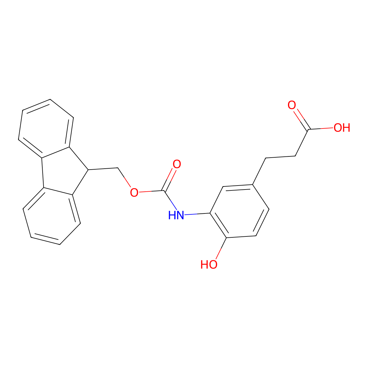 3-[3-({[(9H-fluoren-9-yl)methoxy]carbonyl}amino)-4-hydroxyphenyl]propanoic acid molecular structure, CAS 2287280-67-3