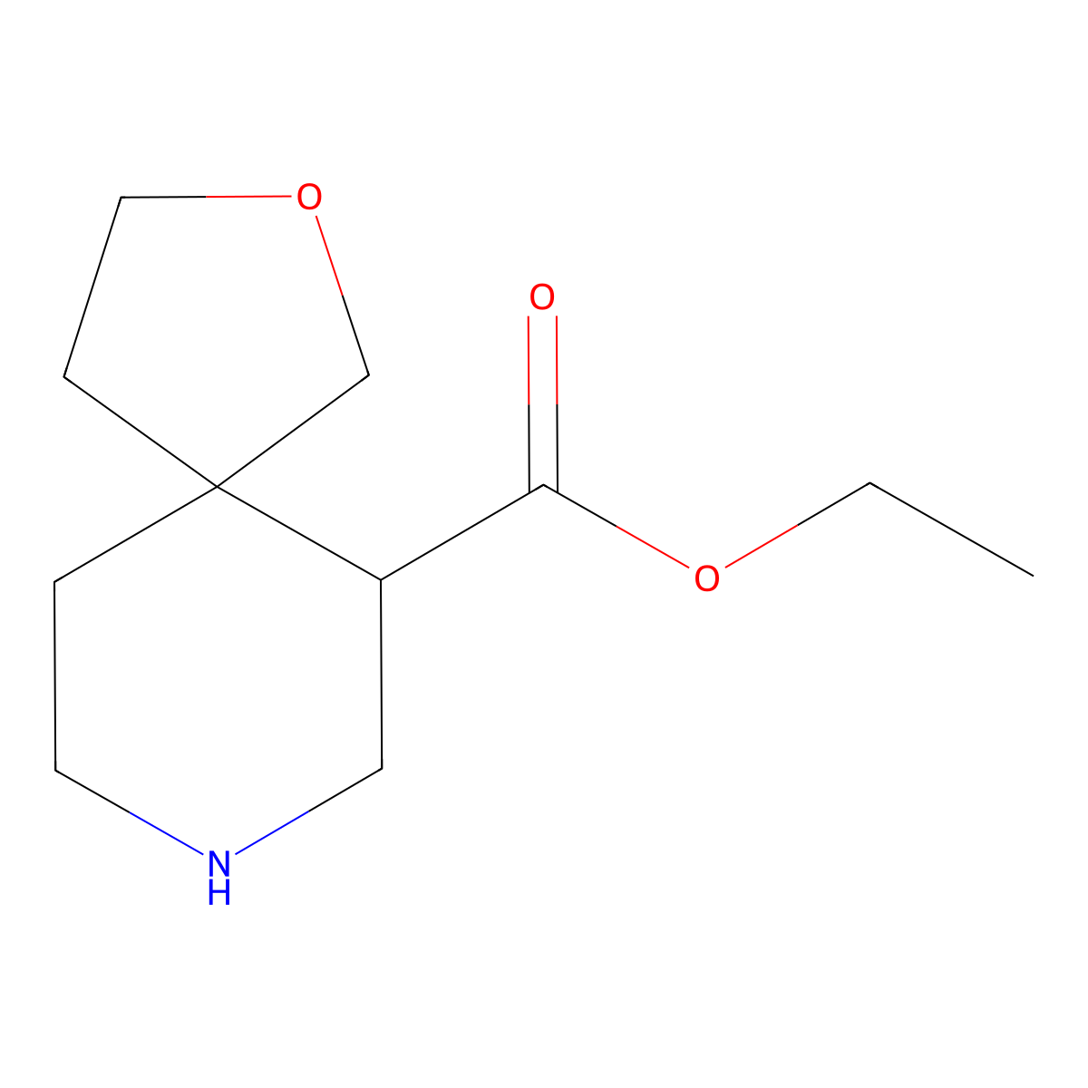 Ethyl 2-oxa-8-azaspiro[4.5]decane-6-carboxylate molecular structure, CAS 2287280-73-1