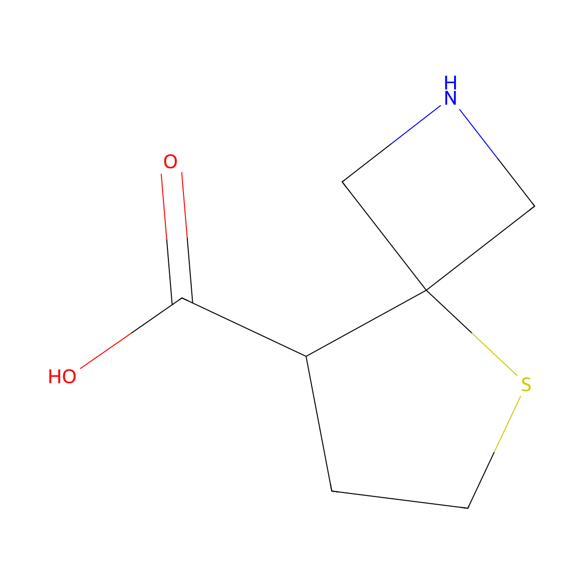 5-Thia-2-azaspiro[3.4]octane-8-carboxylic acid molecular structure, CAS 2287280-76-4