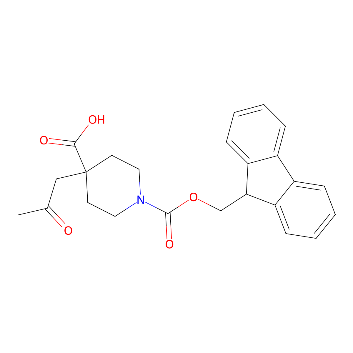 1-{[(9H-fluoren-9-yl)methoxy]carbonyl}-4-(2-oxopropyl)piperidine-4-carboxylic acid molecular structure, CAS 2287280-82-2
