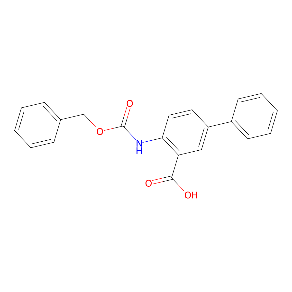 2-{[(Benzyloxy)carbonyl]amino}-5-phenylbenzoic acid molecular structure, CAS 2287280-94-6