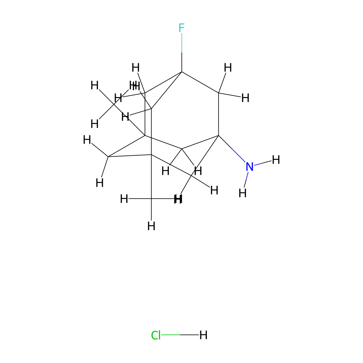 3-Fluoro-5,7-dimethyladamantan-1-amine hydrochloride molecular structure, CAS 2287281-09-6
