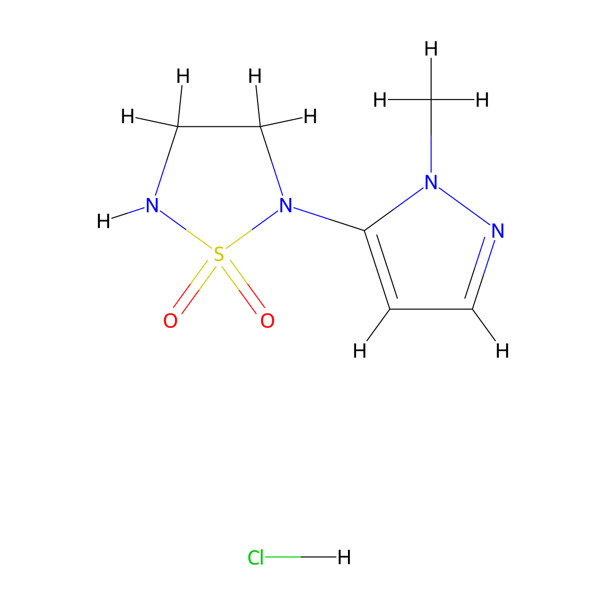 2-(1-methyl-1H-pyrazol-5-yl)-1lambda6,2,5-thiadiazolidine-1,1-dione hydrochloride molecular structure, CAS 2287281-42-7
