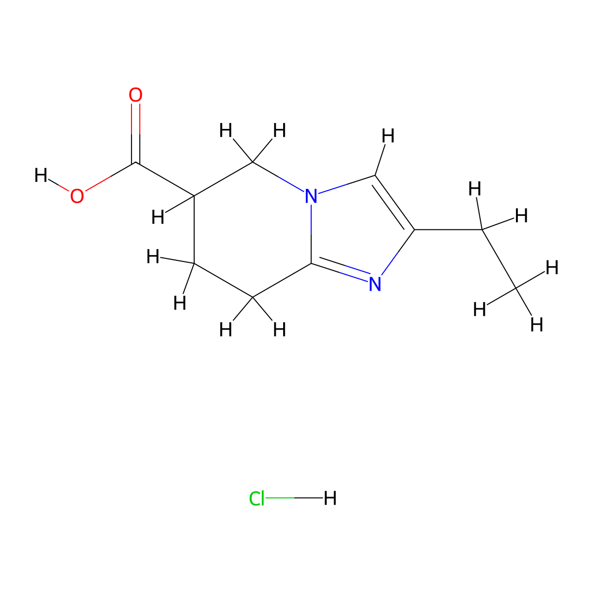 2-ethyl-5H,6H,7H,8H-imidazo[1,2-a]pyridine-6-carboxylic acid hydrochloride molecular structure, CAS 2287281-56-3