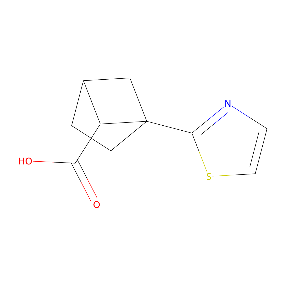 1-(1,3-Thiazol-2-yl)bicyclo(2.1.1)hexane-5-carboxylic acid molecular structure, CAS 2287281-66-5