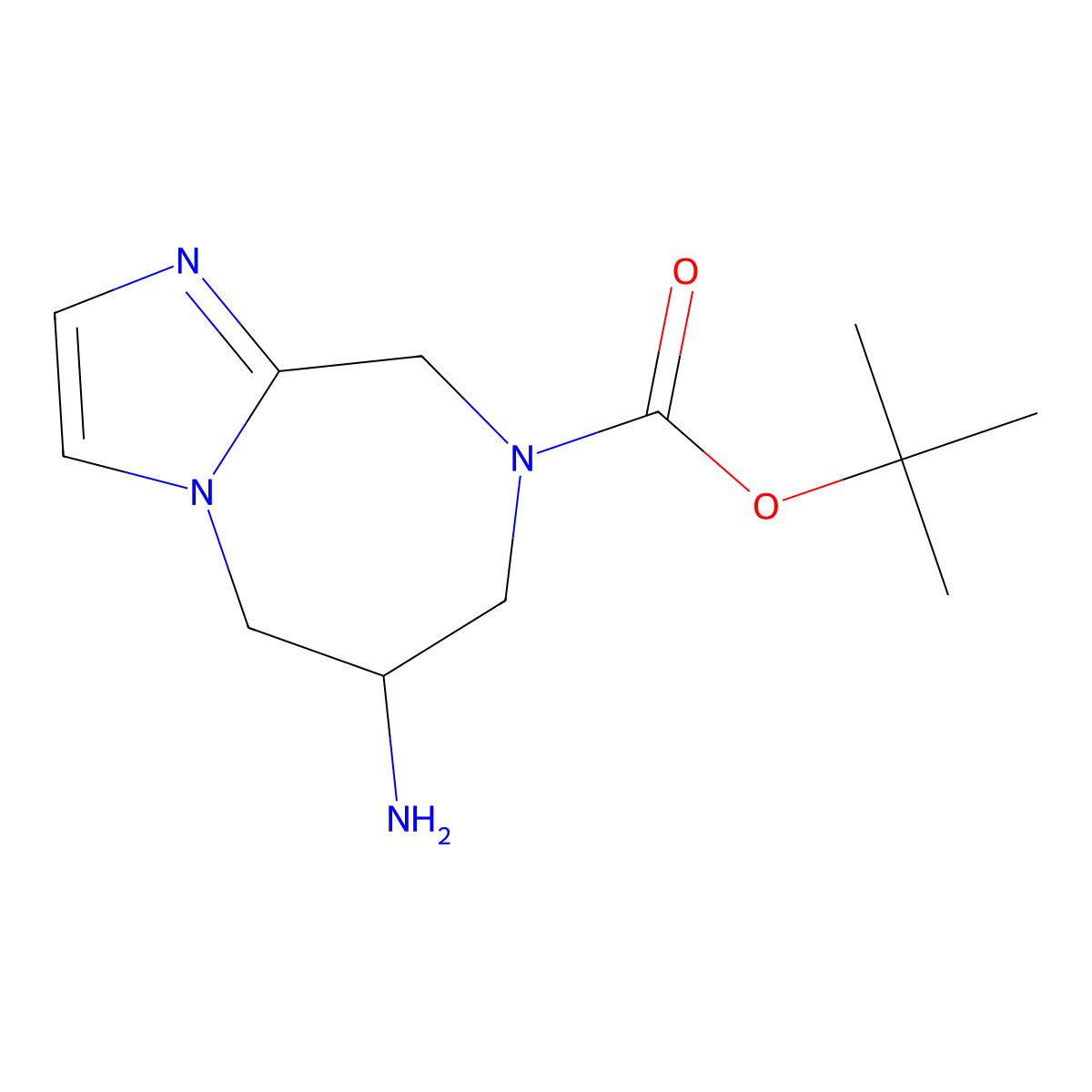 tert-butyl 6-amino-5H,6H,7H,8H,9H-imidazo[1,2-a][1,4]diazepine-8-carboxylate molecular structure, CAS 2287281-71-2