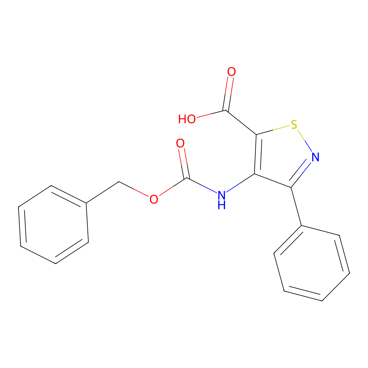 4-{[(Benzyloxy)carbonyl]amino}-3-phenyl-1,2-thiazole-5-carboxylic acid molecular structure, CAS 2287281-75-6