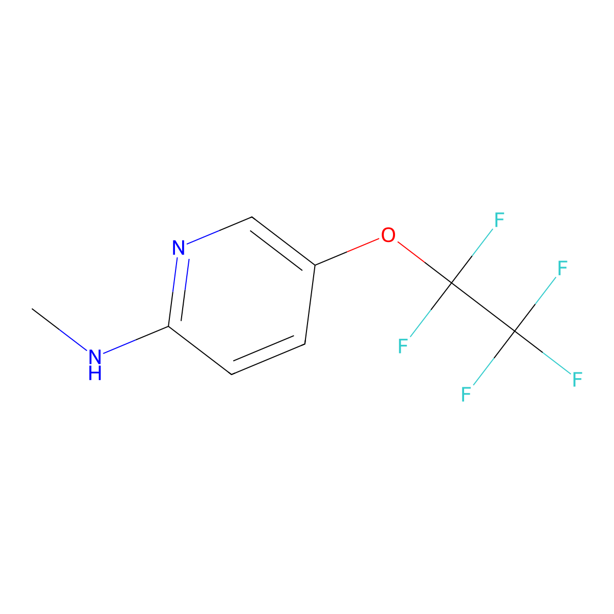 N-methyl-5-(1,1,2,2,2-pentafluoroethoxy)pyridin-2-amine molecular structure, CAS 2287282-00-0