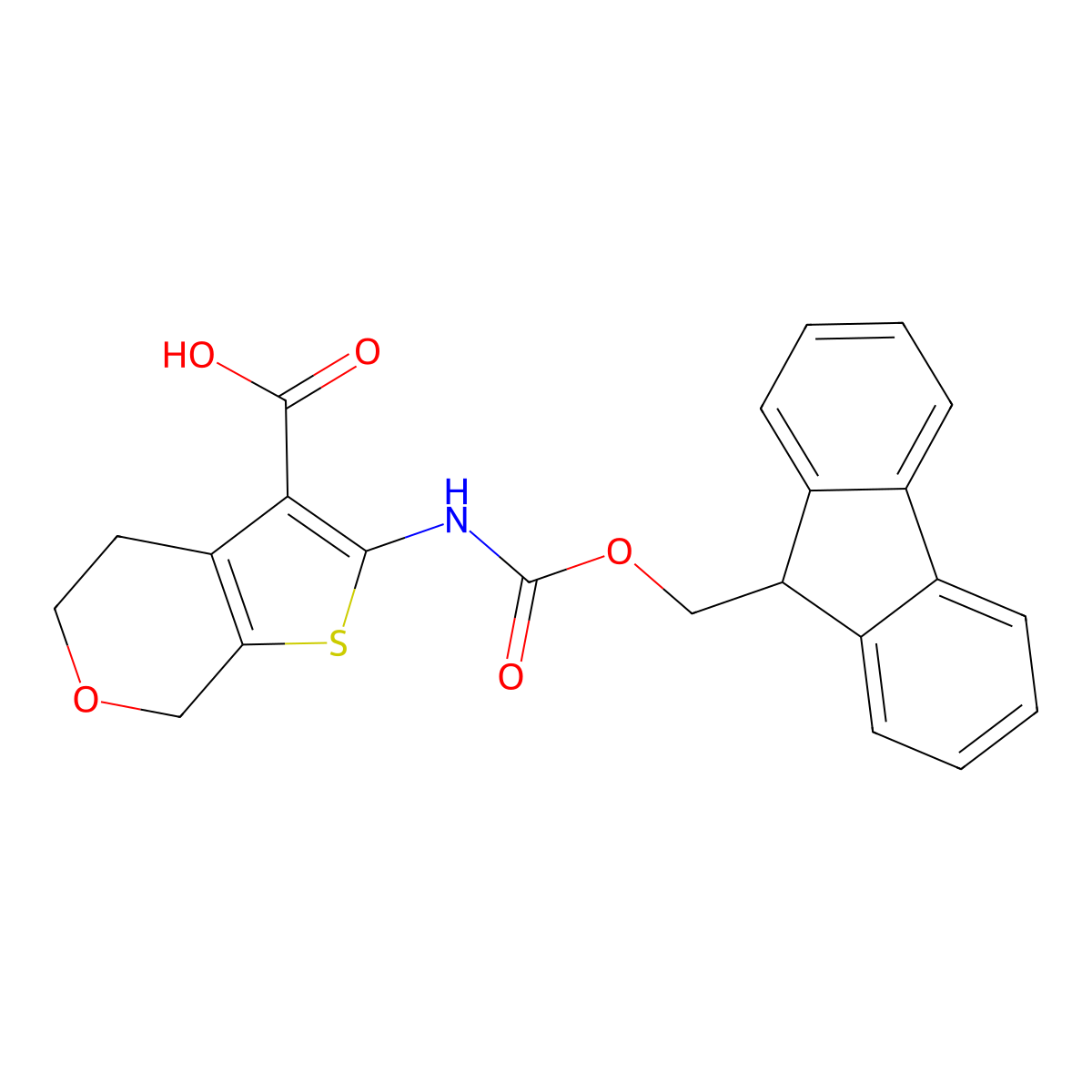 2-({[(9H-fluoren-9-yl)methoxy]carbonyl}amino)-4H,5H,7H-thieno[2,3-c]pyran-3-carboxylic acid molecular structure, CAS 2287282-12-4