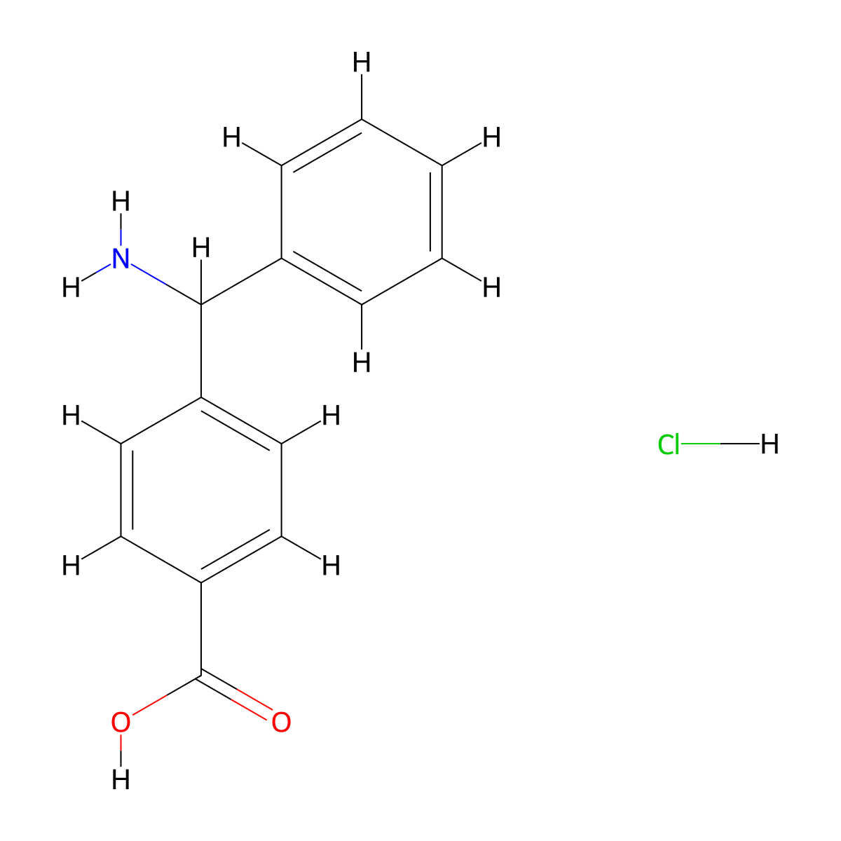 4-[Amino(phenyl)methyl]benzoicacidhydrochloride molecular structure, CAS 2287282-15-7