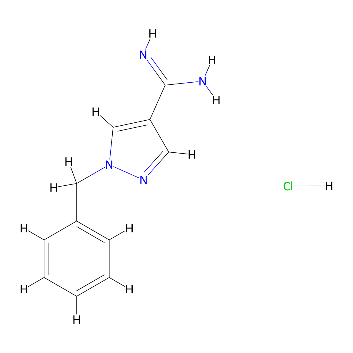 1-benzyl-1H-pyrazole-4-carboximidamide hydrochloride molecular structure, CAS 2287282-43-1