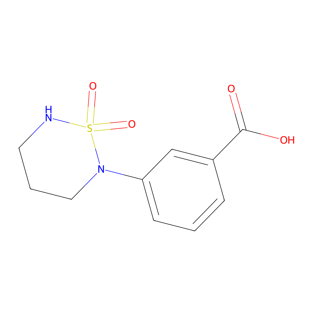 3-(1,1-Dioxo-1lambda6,2,6-thiadiazinan-2-yl)benzoic acid molecular structure, CAS 2287282-48-6
