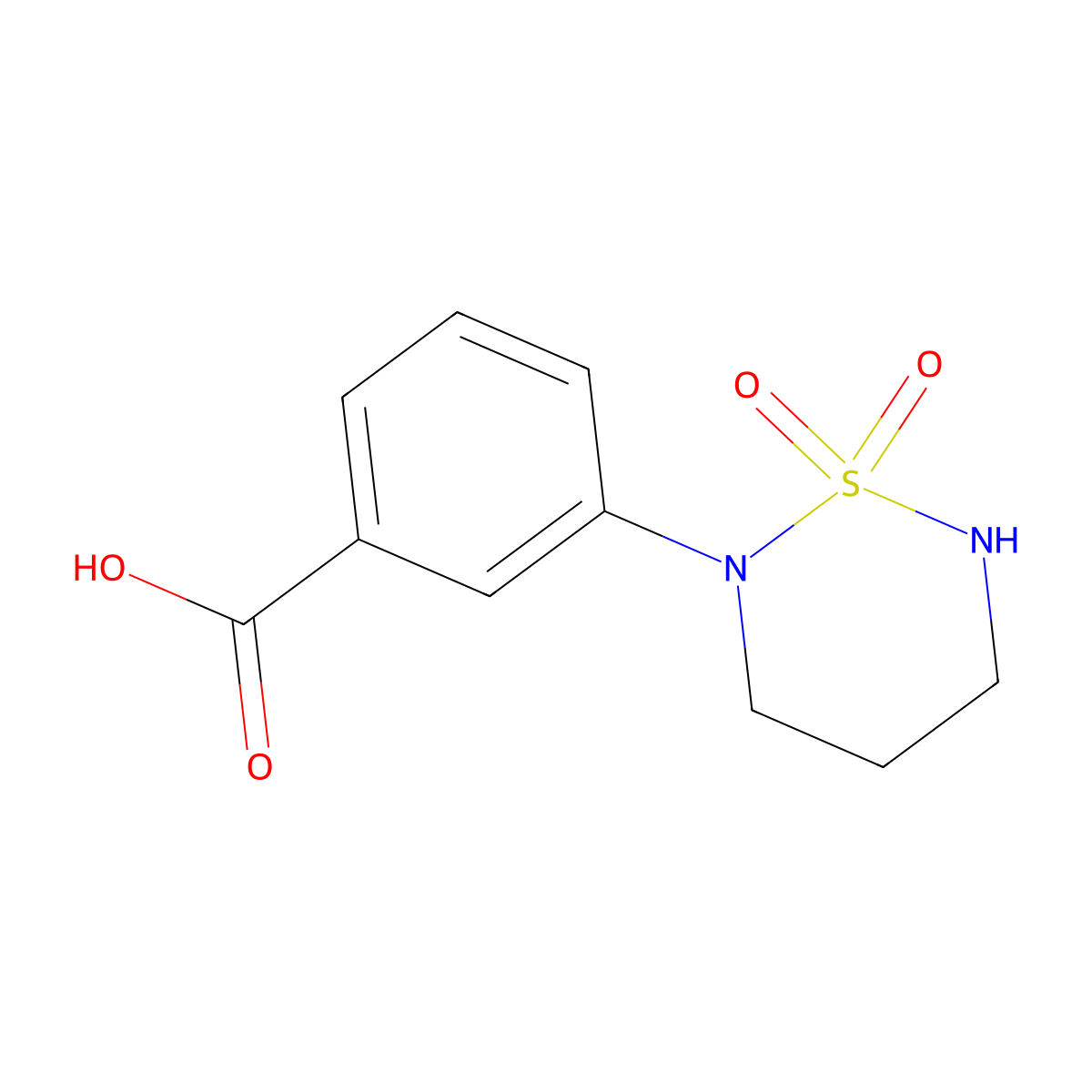 3-(1,1-Dioxo-1lambda6,2,6-thiadiazinan-2-yl)benzoic acid molecular structure, CAS 2287282-48-6
