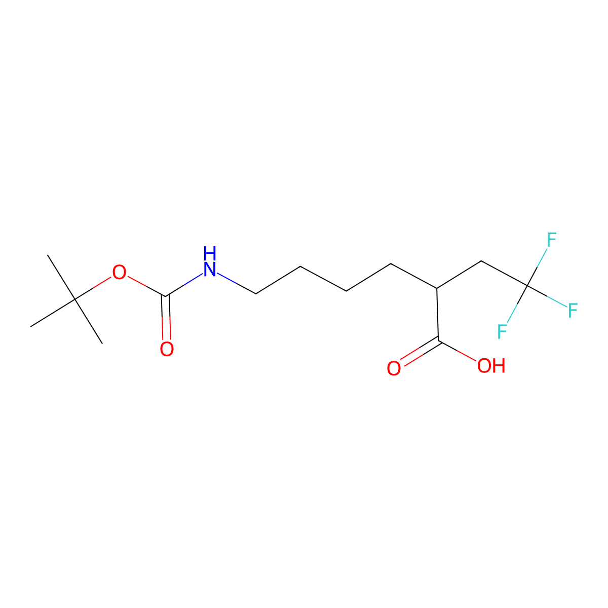 6-{[(Tert-butoxy)carbonyl]amino}-2-(2,2,2-trifluoroethyl)hexanoicacid molecular structure, CAS 2287282-58-8