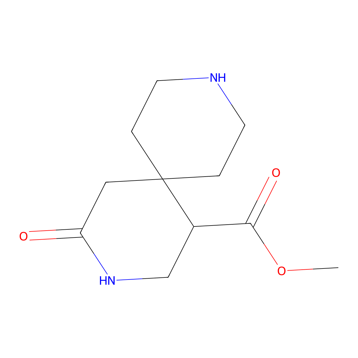 Methyl 4-oxo-3,9-diazaspiro[5.5]undecane-1-carboxylate molecular structure, CAS 2287282-95-3