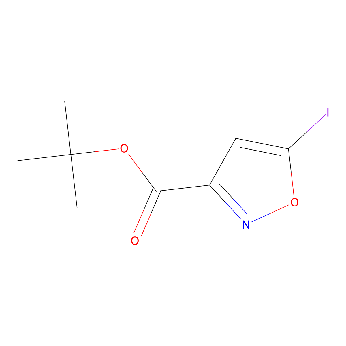 Tert-butyl 5-iodo-1,2-oxazole-3-carboxylate molecular structure, CAS 2287283-05-8