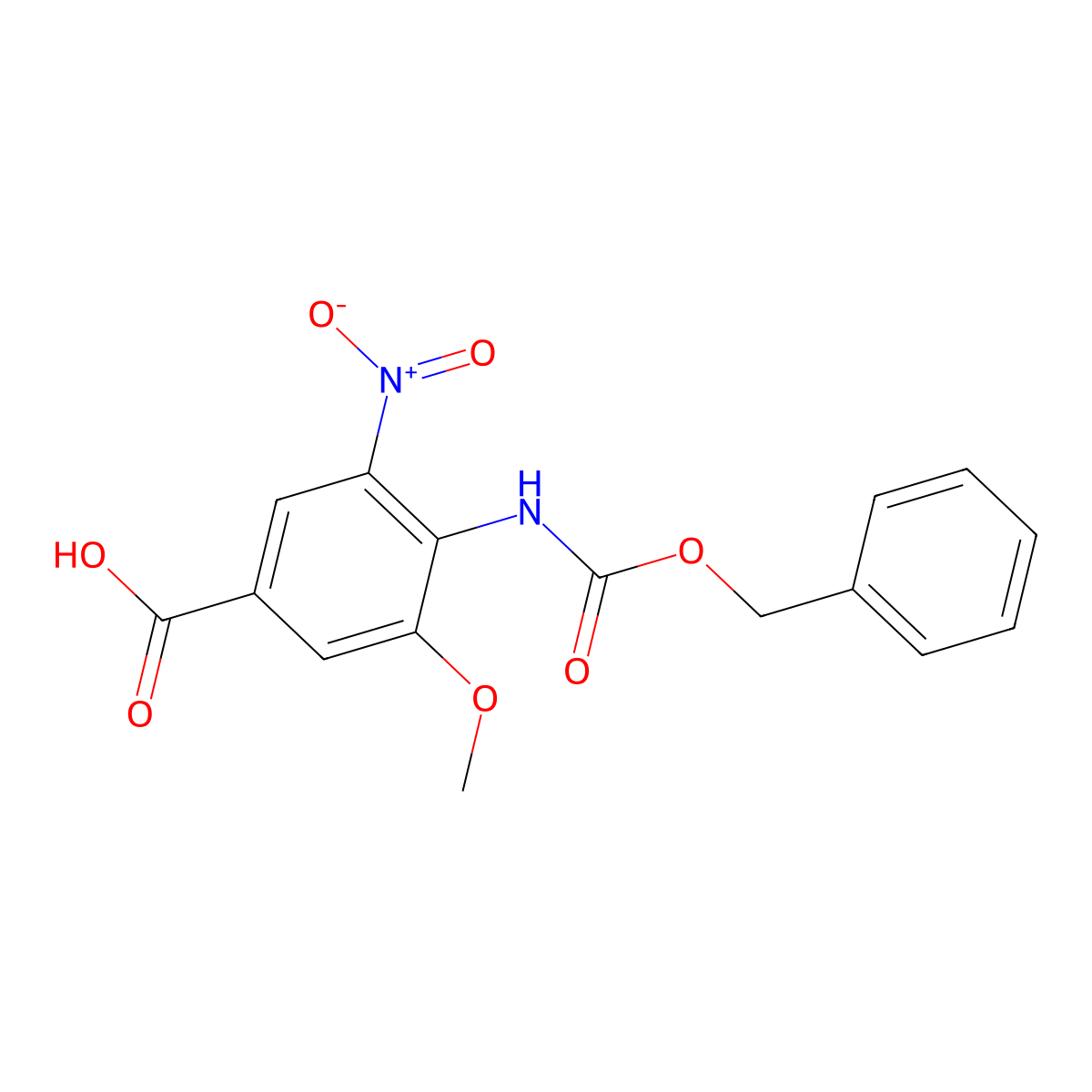 4-{[(Benzyloxy)carbonyl]amino}-3-methoxy-5-nitrobenzoic acid molecular structure, CAS 2287283-29-6