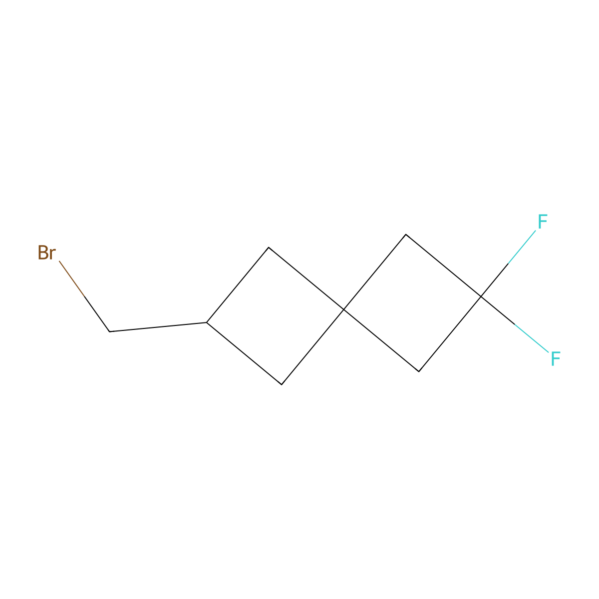6-(Bromomethyl)-2,2-difluorospiro[3.3]heptane molecular structure, CAS 2287283-50-3