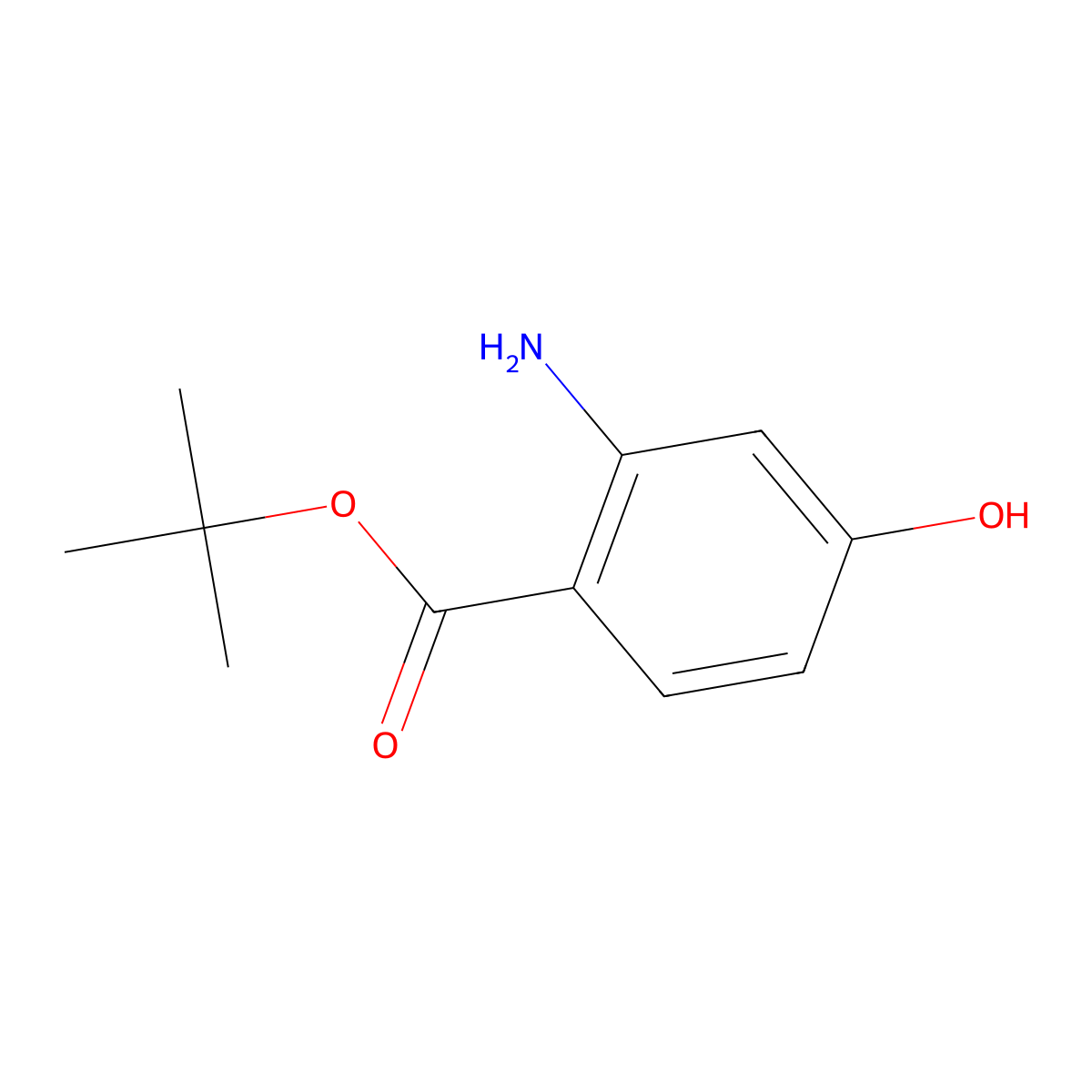 Tert-butyl 2-amino-4-hydroxybenzoate molecular structure, CAS 2287283-59-2