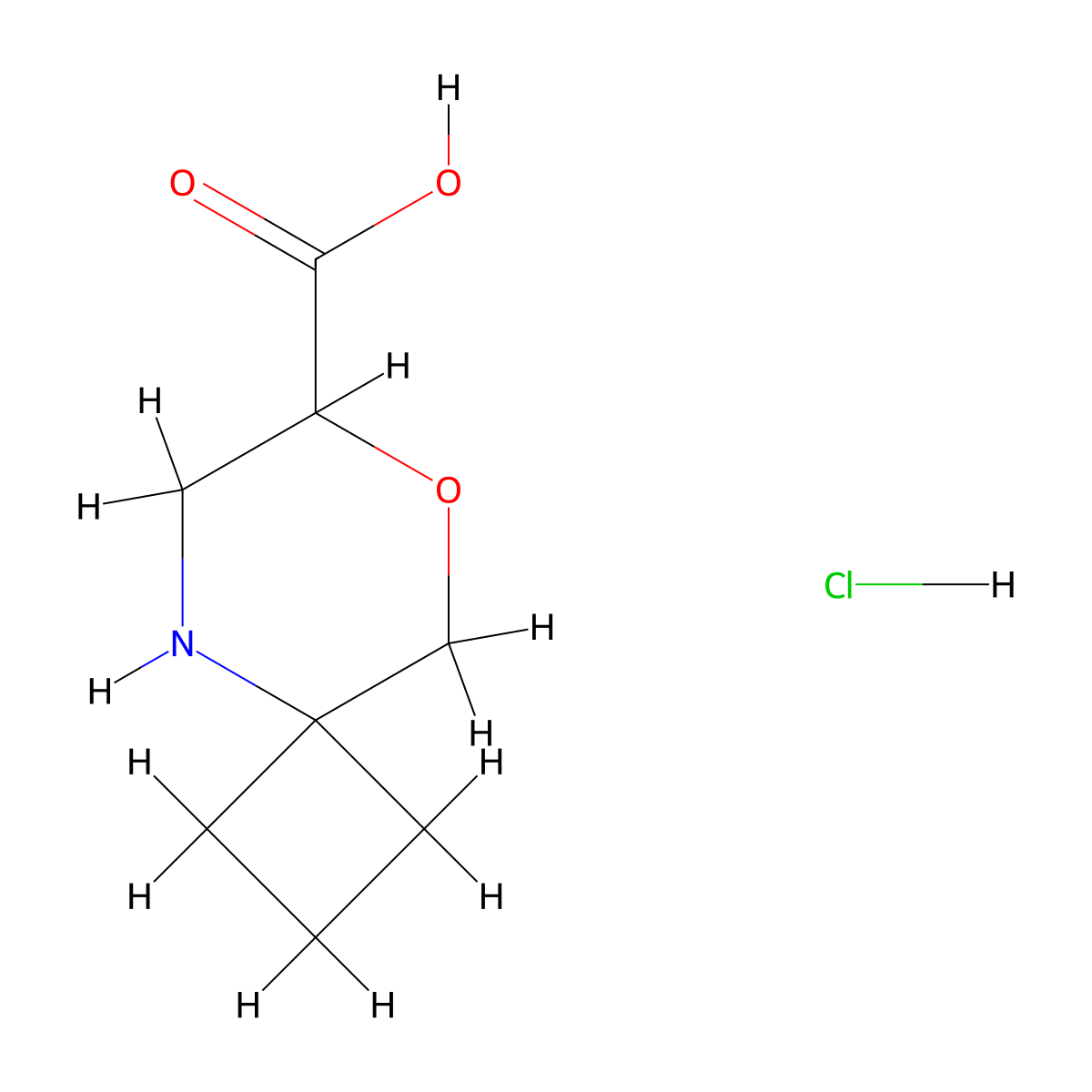 8-Oxa-5-azaspiro[3.5]nonane-7-carboxylic acid hydrochloride molecular structure, CAS 2287283-69-4