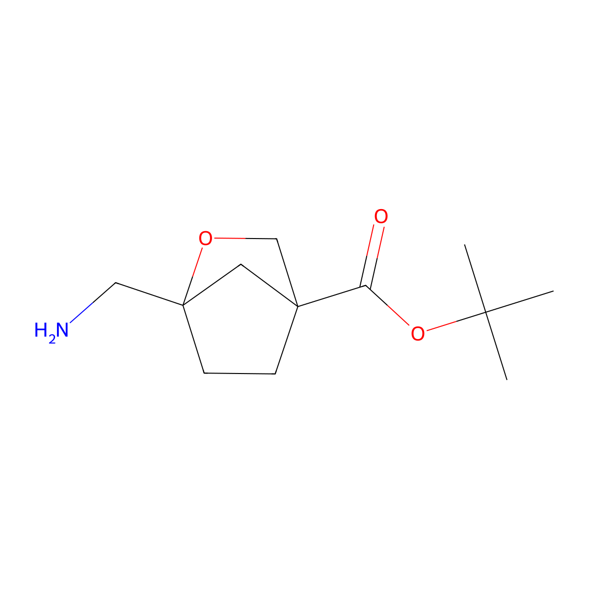 Tert-butyl 1-(aminomethyl)-2-oxabicyclo[2.2.1]heptane-4-carboxylate molecular structure, CAS 2287283-79-6