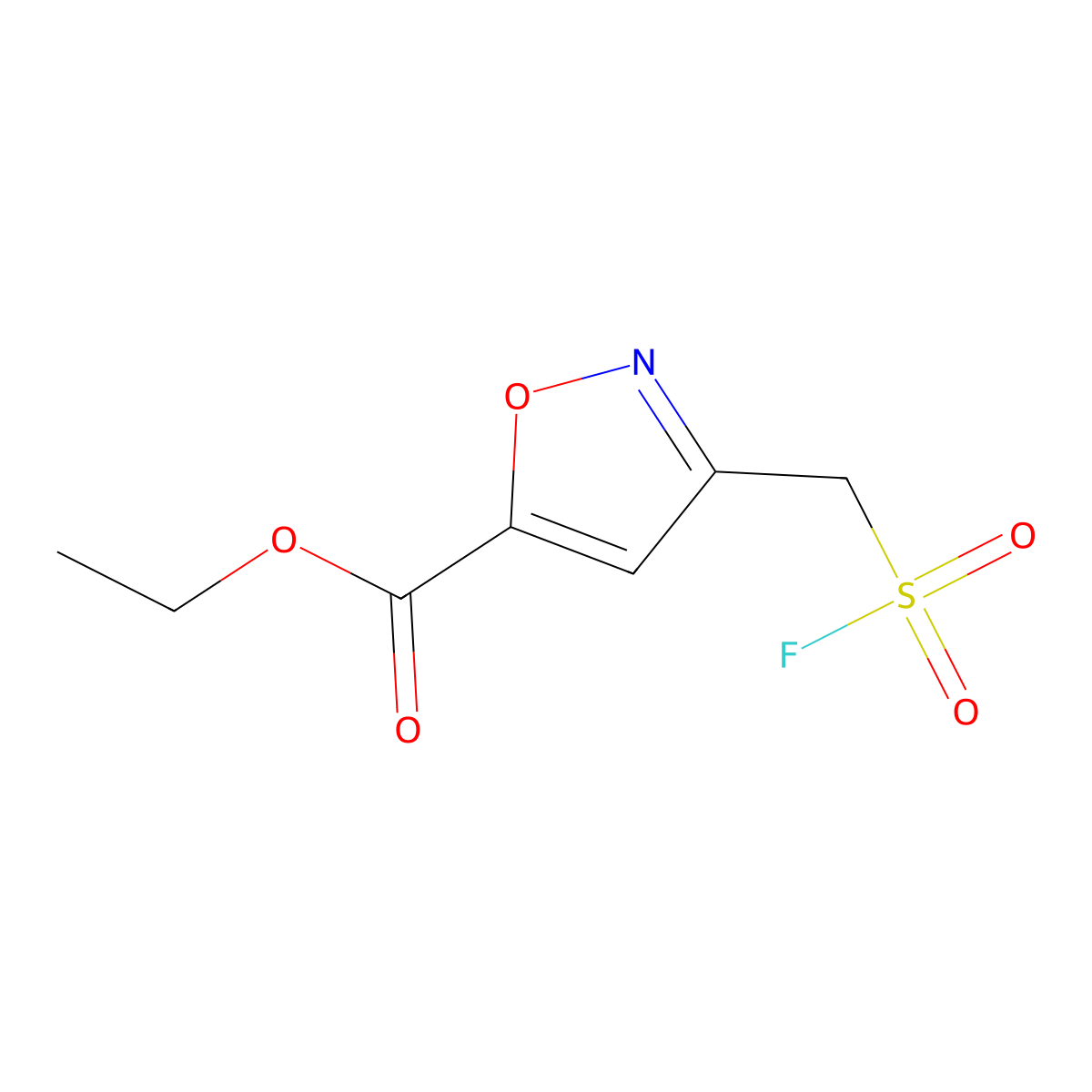 Ethyl3-[(fluorosulfonyl)methyl]-1,2-oxazole-5-carboxylate molecular structure, CAS 2287283-86-5