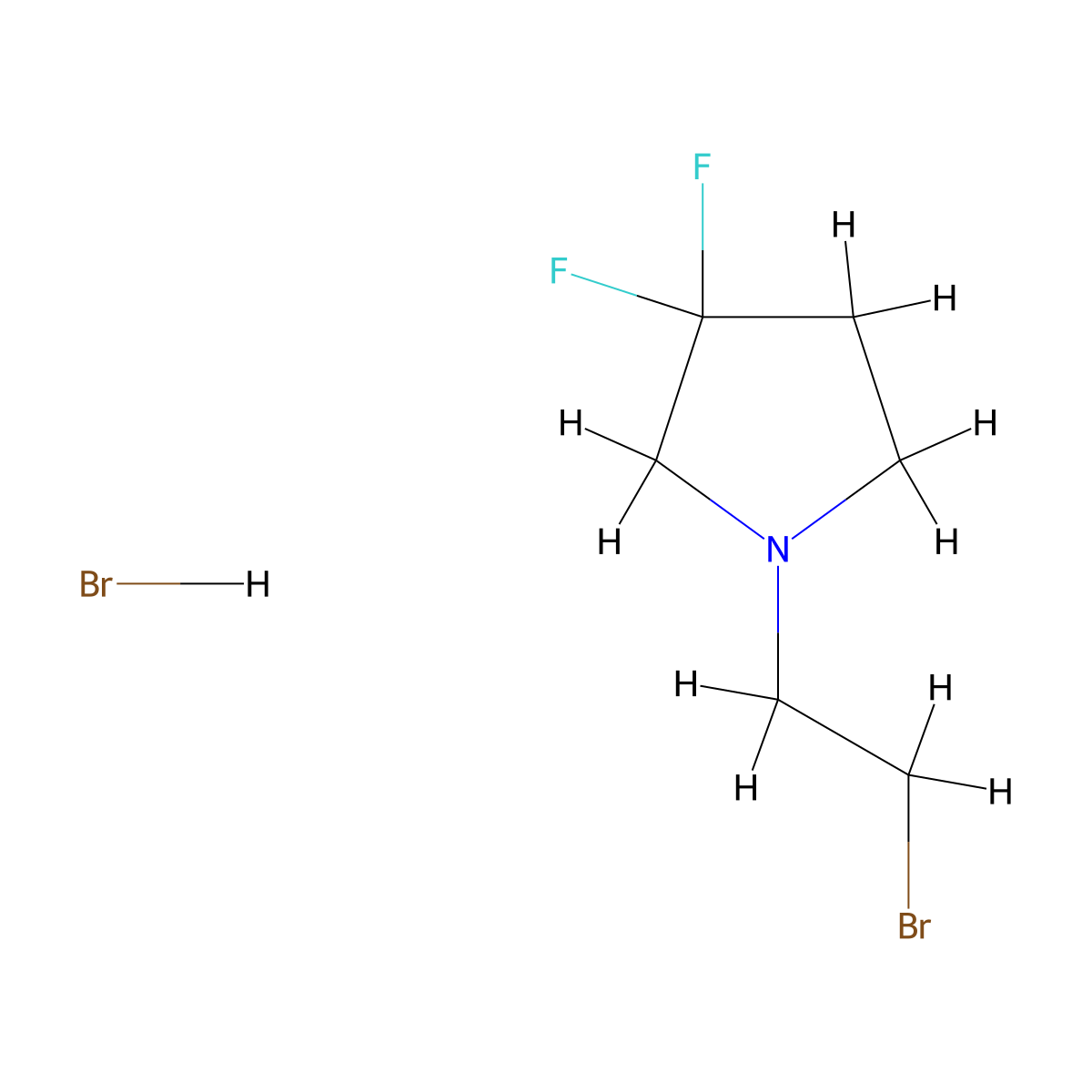 1-(2-Bromoethyl)-3,3-difluoropyrrolidine hydrobromide molecular structure, CAS 2287283-91-2