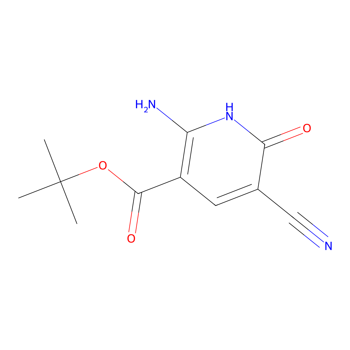 Tert-butyl 2-amino-5-cyano-6-oxo-1,6-dihydropyridine-3-carboxylate molecular structure, CAS 2287283-93-4