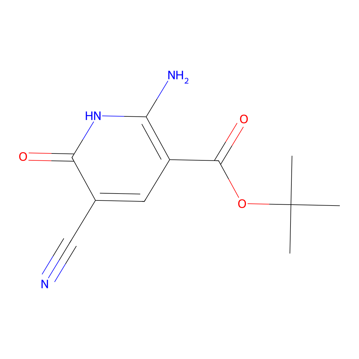 Tert-butyl 2-amino-5-cyano-6-oxo-1,6-dihydropyridine-3-carboxylate molecular structure, CAS 2287283-93-4