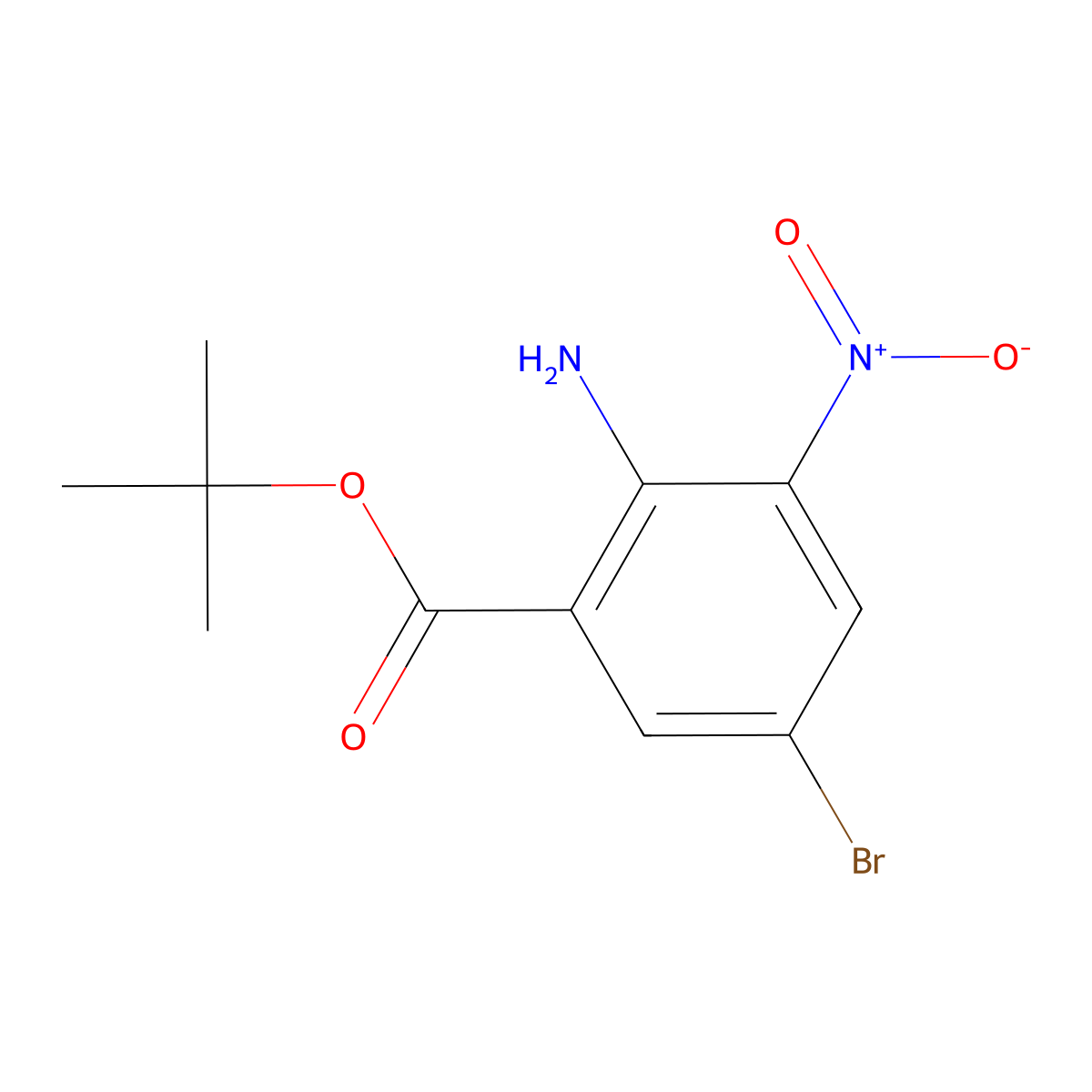 Tert-butyl 2-amino-5-bromo-3-nitrobenzoate molecular structure, CAS 2287284-05-1