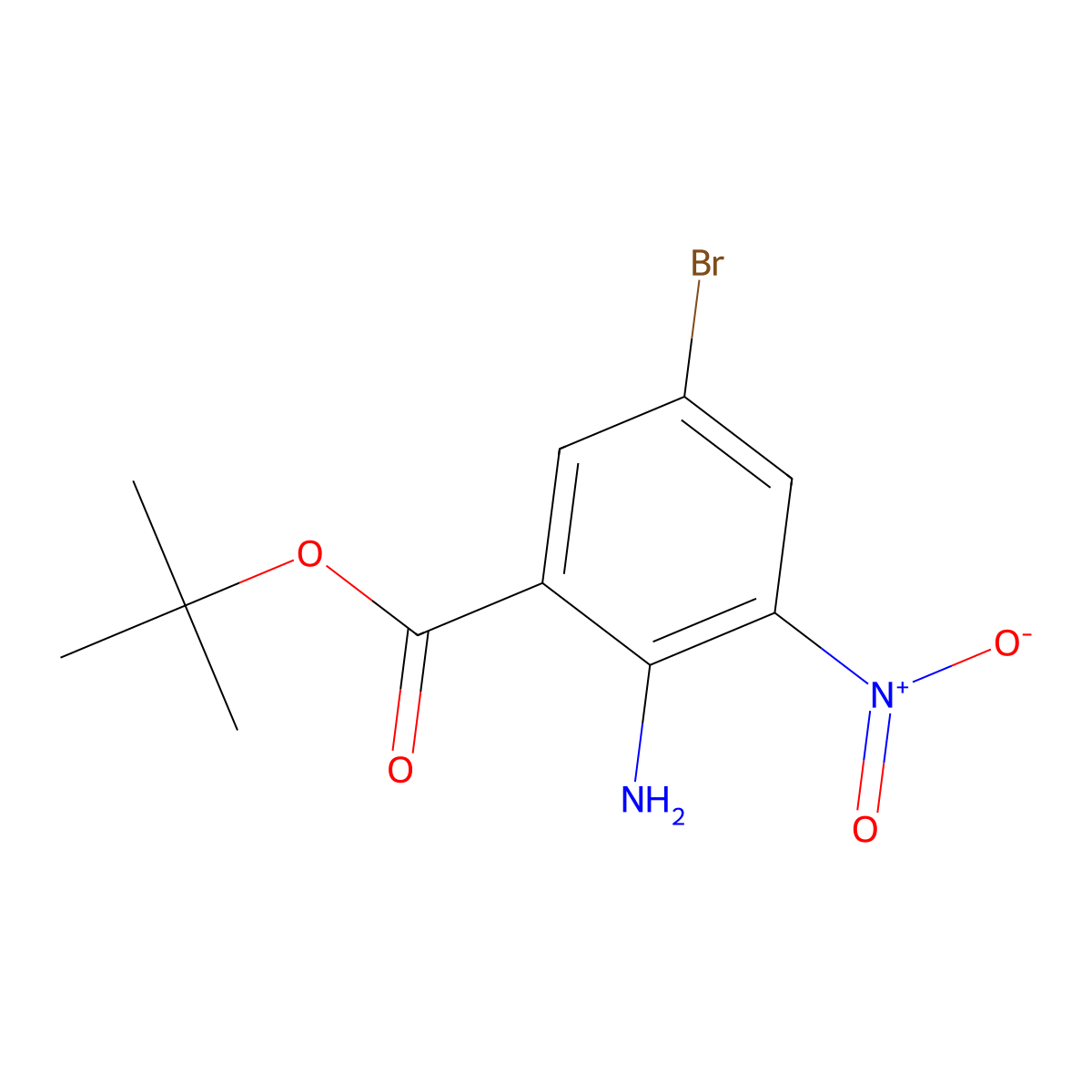 Tert-butyl 2-amino-5-bromo-3-nitrobenzoate molecular structure, CAS 2287284-05-1