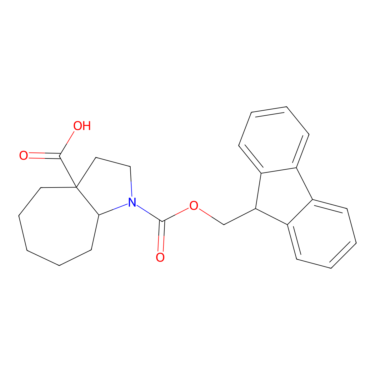 1-{[(9H-fluoren-9-yl)methoxy]carbonyl}-decahydrocyclohepta[b]pyrrole-3a-carboxylic acid molecular structure, CAS 2287284-09-5